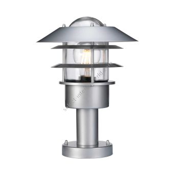 Elstead Lighting / Outdoor Pedestal Lights / Helsingor 1 Lantern Silver