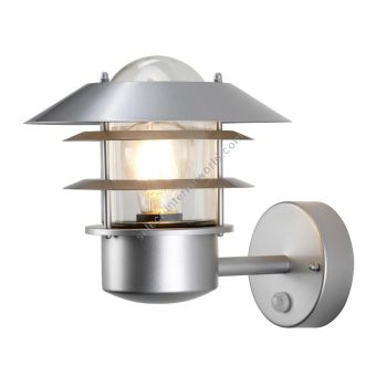 Elstead Lighting / Outdoor Wall Lights / Helsingor 1 PIR Lantern Silver