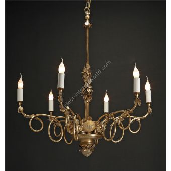 Officina Ciani / Chandeliers / Metal with Leaves and Glass Roses HL1049CH-6