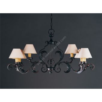 Officina Ciani / Chandeliers / Forged Iron with Leaves HL1051CH-6