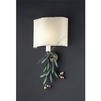 Officina Ciani / Wall Sconces / Brass with Lampshade HL1095WA-1 Olivo