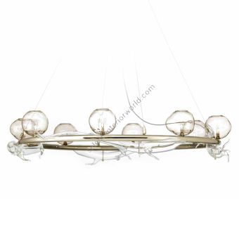 Il Paralume Marina / Designer Chandelier with glass decorations, 8-Lights / Organic 2178/CH8