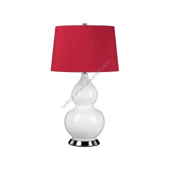 Elstead Lighting / Table Lamps / Isla 1 Polished Nickel with Beetroot Red Shade