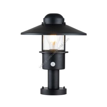 Elstead Lighting / Outdoor Pedestal Lights / Klampenborg 1 with PIR Black