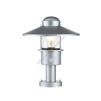 Elstead Lighting / Outdoor Pedestal Lights / Klampenborg 1 with PIR Silver