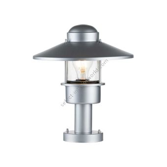 Elstead Lighting / Outdoor Pedestal Lights / Klampenborg 1 Silver