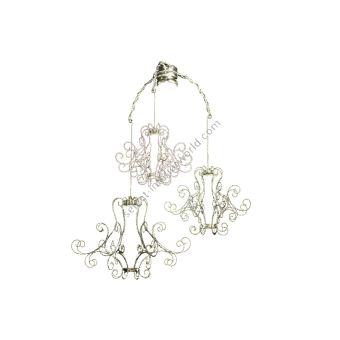 Mechini / Chandeliers / Wrought Iron 4 Light L-CORDA/3 NAKED