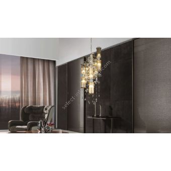 Mechini / Chandeliers / Wrought Iron and White Crystal Balls L-MEK11/10