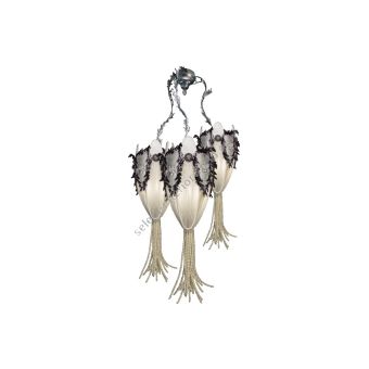 Mechini / Chandeliers / Clear Bohemian and Fabric Lampshade L-SCUDO/3 White