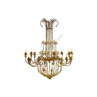 Mechini / Chandeliers / Wrought Iron with Murano Glass L195/16