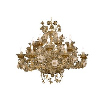 Mechini / Chandeliers / Clear Bohemian Crystal and Biscuit Ceramic L299/21