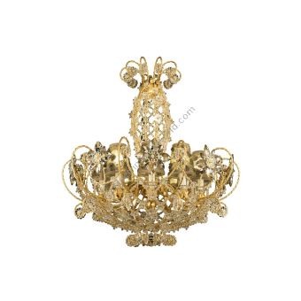 Mechini / Chandeliers / Colored Bohemian Crystal & Silk Lampshades L315/10