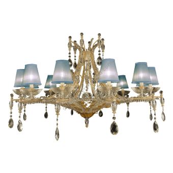 Mechini / Chandeliers / Bohemian Crystal & Silk Lampshades L316/12