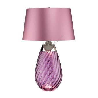 Elstead Lighting / Table Lamps / Lena 2 Plum-tinted Glass & Heather Shade