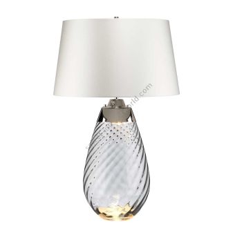 Elstead Lighting / Table Lamps / Lena Large Smoke-tinted Glass & Off-White Shade