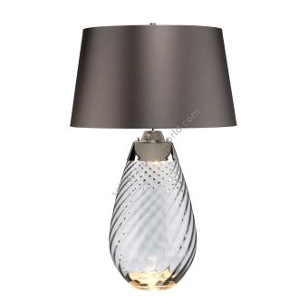 Elstead Lighting / Table Lamps / Lena Large Smoke-tinted Glass & Slate Shade