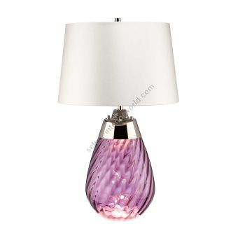 Elstead Lighting / Table Lamps / Lena Small Plum-tinted Glass & Off-White Shade