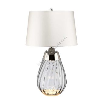 Elstead Lighting / Table Lamps / Lena 2 Smoke-tinted Glass & Off-White Shade