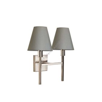 Elstead Lighting / Wall Lights / Lucerne 2 Brushed Nickel & Grey Shades