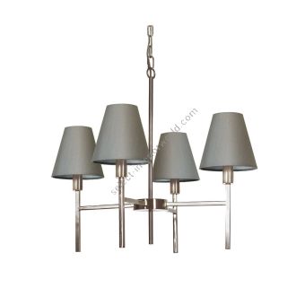 Elstead Lighting / Chandeliers / Lucerne 4 Brushed Nickel & Grey Shades