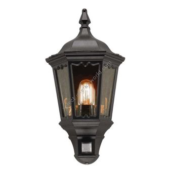 Elstead Lighting / Outdoor Wall Lights / Medstead Half Lantern with PIR Black
