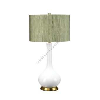 Elstead Lighting / Table Lamps / Milo 1 Aged Brass & White & Green