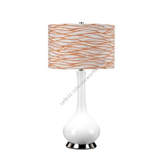 Elstead Lighting / Table Lamps / Milo 1 Polished Nickel & White & Orange