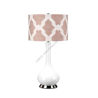 Elstead Lighting / Table Lamps / Milo Polished Nickel with White & Pink
