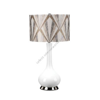 Elstead Lighting / Table Lamps / Milo 1 Polished Nickel & White & Silver