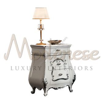 Modenese Luxury Interiors / Night Tables / Classy White 3-Drawers 11211