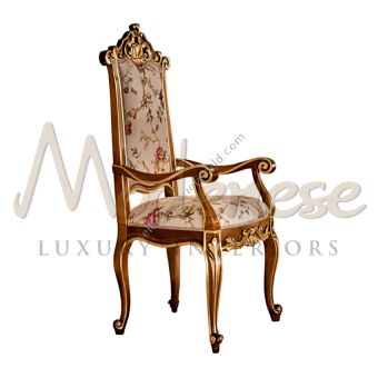 Modenese Luxury Interiors / Dining Armchairs / Wooden Carved Baroque 12502