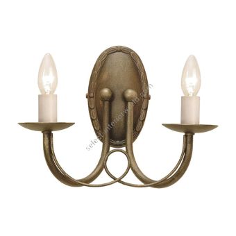 Elstead Lighting / Wall Lights / Minster 2 Black & Gold Patina