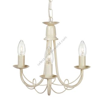 Elstead Lighting / Chandeliers / Minster 3 Light Chandelier - Ivory / Gold Patina