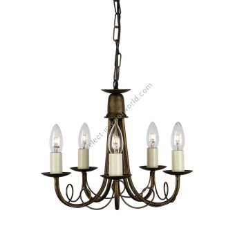 Elstead Lighting / Chandeliers / Minster 5 Black & Gold Patina