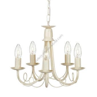 Elstead Lighting / Chandeliers / Minster 5 Ivory & Gold Patina