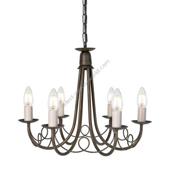 Elstead Lighting / Chandeliers / Minster 6 Black & Gold Patina