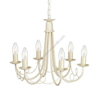 Elstead Lighting / Chandeliers / Minster 6 Ivory & Gold Patina