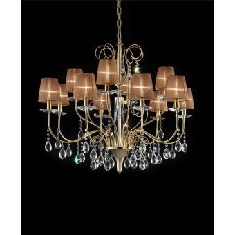 Italian Luxury Lighting / Chandeliers / Orchidea Crystal 12-Light With Lampshades ORC2500 012