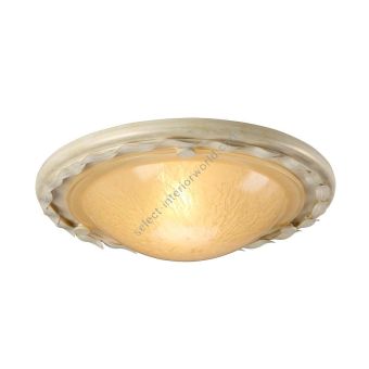 Elstead Lighting / Ceiling Lights / Olivia Flush Ivory & Gold Patina