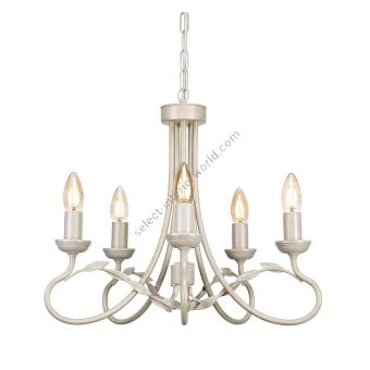Elstead Lighting / Chandeliers / Olivia 5 Ivory & Gold Patina