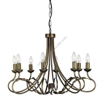 Elstead Lighting / Chandeliers / Olivia 8 Black & Gold Patina