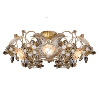Mechini / Ceiling Lights / Coloured Bohemian Crystal and Coloured Pearl Banding P295/4