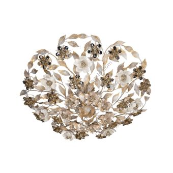 Mechini / Ceiling Lights / Coloured Bohemian Crystal and Ceramic Biscuit P366/7