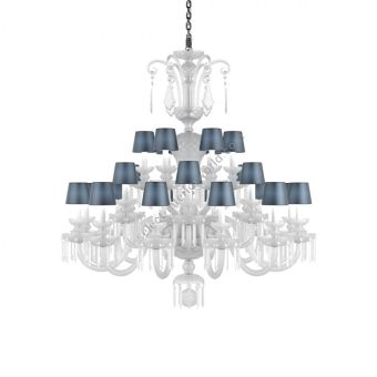 Preciosa / Exquisite Chandelier, 24 Lights Frosted Crystal Glass / Rudolf L, XL
