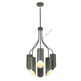 Elstead Lighting / Chandeliers / Quinto 6 Dark Grey Polished Nickel
