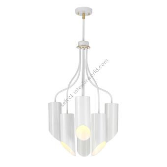 Elstead Lighting / Chandeliers / Quinto 6 White Aged Brass