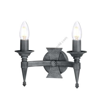 Elstead Lighting / Wall Lights / Saxon 2 Black / Silver Patina