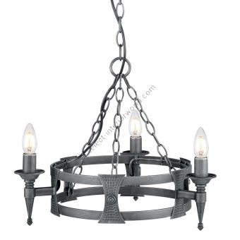 Elstead Lighting / Chandeliers / Saxon 3 Black & Silver Patina