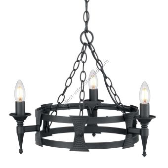 Elstead Lighting / Chandeliers / Saxon 3 Black