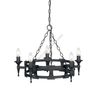 Elstead Lighting / Chandeliers / Saxon 5 Black